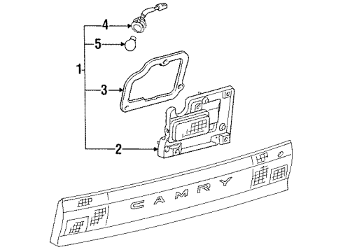 1993 Toyota Camry Backup Lamps Back Up Lamp Assembly Diagram for 81680-33030