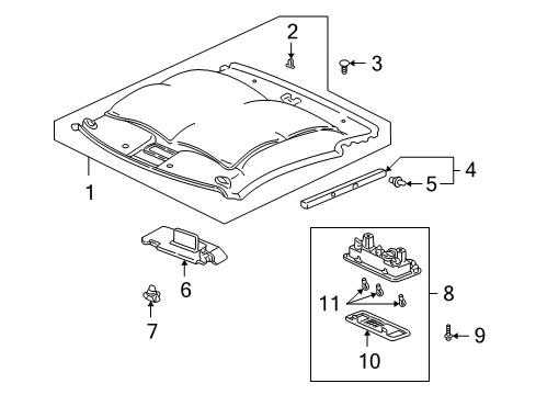 2005 Honda Insight Interior Trim - Roof Light Assembly, Front Interior (Titanium) Diagram for 34250-SZ3-003ZN