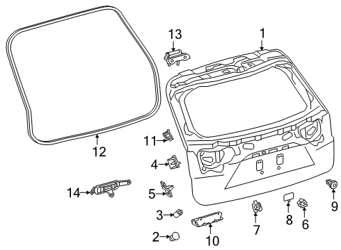 2021 Lexus RX350L Gate & Hardware RETAINER, Back Door Diagram for 61617-47010