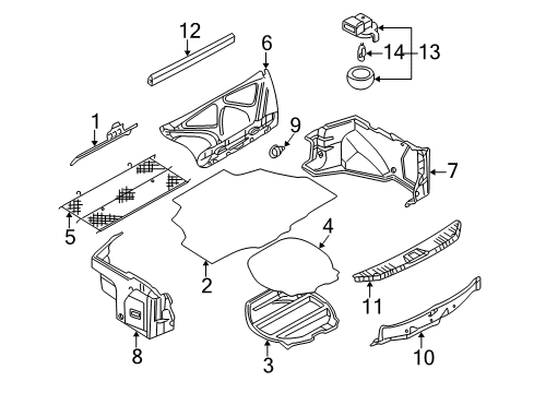 2003 Nissan Maxima Interior Trim - Trunk Lid Plate-Trunk, Rear R Diagram for 84992-3Y000