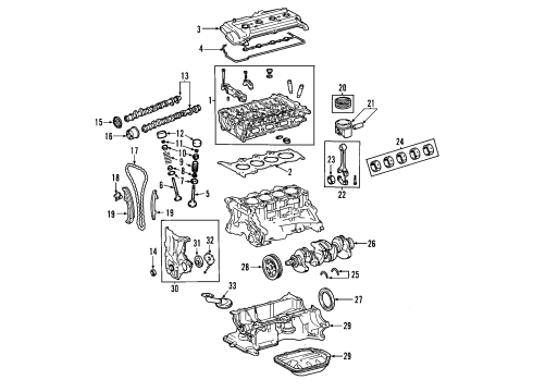 2009 Toyota Prius Engine Parts, Mounts, Cylinder Head & Valves, Camshaft & Timing, Oil Pan, Oil Pump, Crankshaft & Bearings, Pistons, Rings & Bearings Camshaft Diagram for 13501-21060