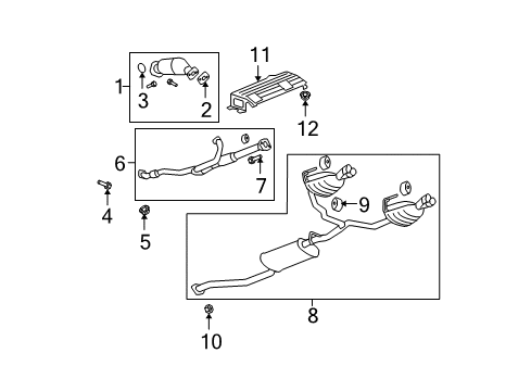 2007 GMC Acadia Exhaust Components Intermed Pipe Diagram for 15118659