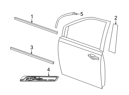 2011 Dodge Grand Caravan Exterior Trim - Front Door Molding-Front Door Diagram for ZR53TZZAC