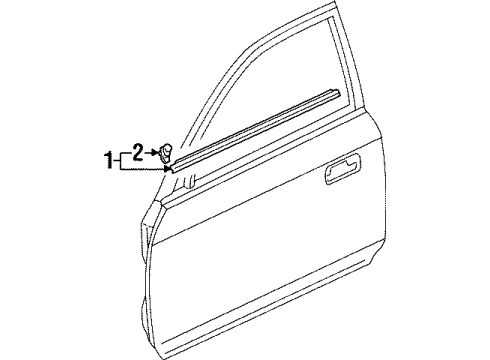 2001 Honda Prelude Exterior Trim - Door Molding Assy., R. FR. Door Diagram for 72410-S30-003