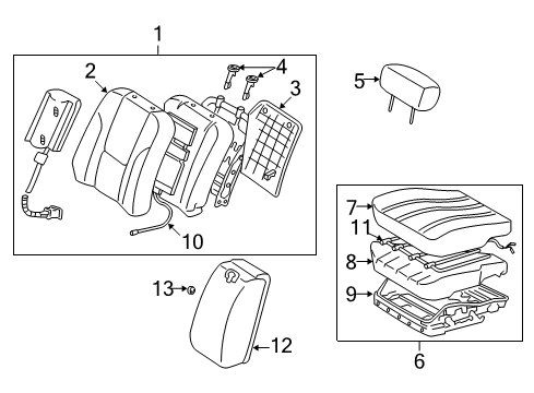 2002 Toyota Avalon Heated Seats Cushion Assembly Diagram for 71420-AC220-E0