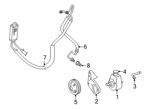 2000 Dodge Ram 3500 Van P/S Pump & Hoses, Steering Gear & Linkage Line-Power Steering Diagram for 52039368