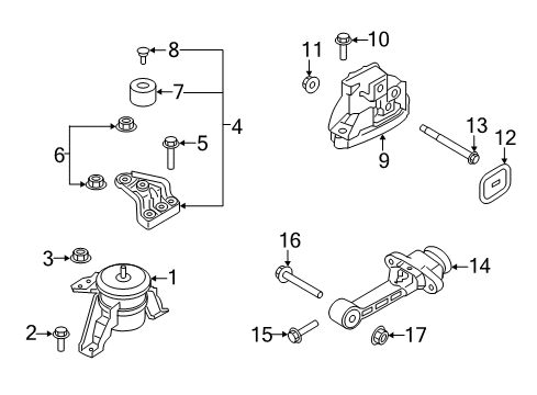 2019 Hyundai Tucson Engine & Trans Mounting Engine Mounting Bracket Assembly Diagram for 21820-D3200