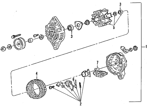 1991 Ford Festiva Alternator Alternator Diagram for FOBZ10346ARM