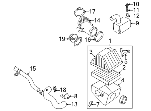 2002 Nissan Xterra Filters Duct-Air Diagram for 16554-4S110