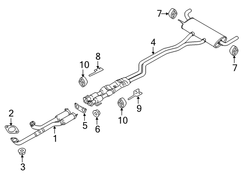 2016 Lincoln MKX Exhaust Components Catalytic Converter Diagram for F2GZ-5E213-B