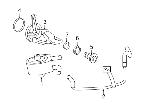 2009 Ford Explorer Sport Trac Engine Oil Cooler Adapter O-Ring Diagram for E3TZ-6749-A