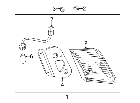 2010 Toyota Camry Bulbs Socket & Wire Diagram for 81585-33140