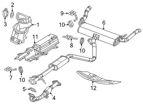 2013 Dodge Dart Exhaust Components Exhaust Muffler And Tailpipe Diagram for 68158718AB