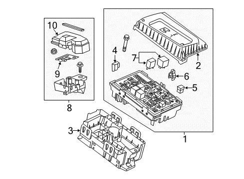 2016 Cadillac ELR Fuse & Relay Fuse & Relay Box Diagram for 22983021