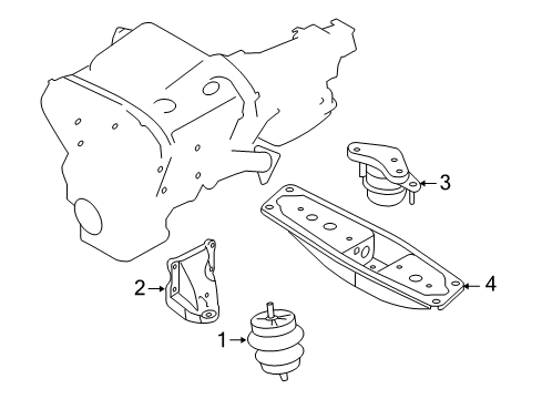 2015 Nissan 370Z Engine & Trans Mounting Rear Engine Mounting Member Assembly Diagram for 11331-1EA0A