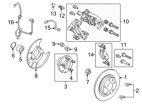 2011 Ford Fusion Rear Brakes Caliper Assembly Bleeder Screw Diagram for 6E5Z-2208-C