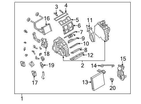 2006 Infiniti M45 HVAC Case Mode Actuator Assembly Diagram for 27731-EG100