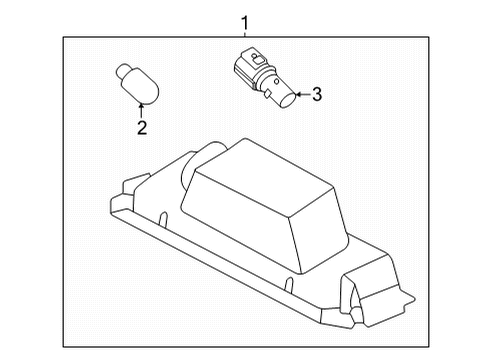2022 Hyundai Elantra License Lamps Lamp Assembly-License Plate, LH Diagram for 92501-AB000