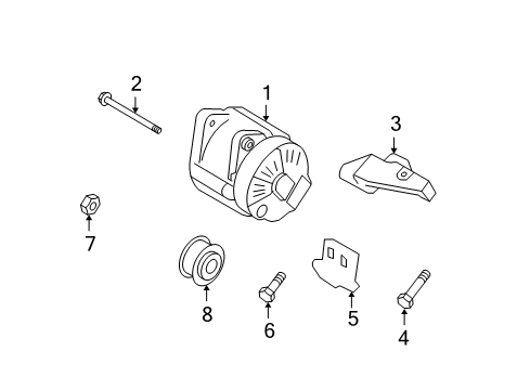 2009 Hyundai Santa Fe Alternator Nut Diagram for 373113C110