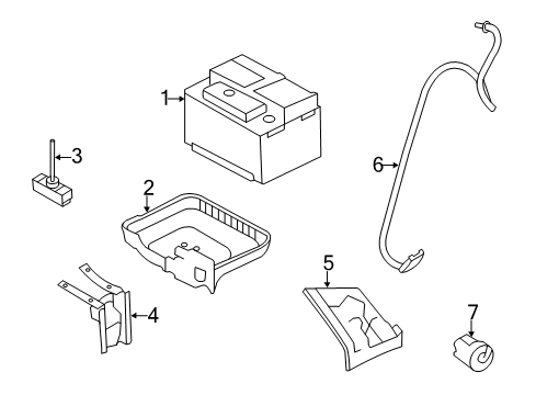 2012 Ford Escape Battery Support Diagram for 5M6Z-10A666-A