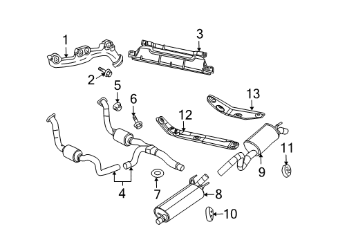 2005 Dodge Durango Exhaust Components, Exhaust Manifold Exhaust Manifold Diagram for 53032197AY