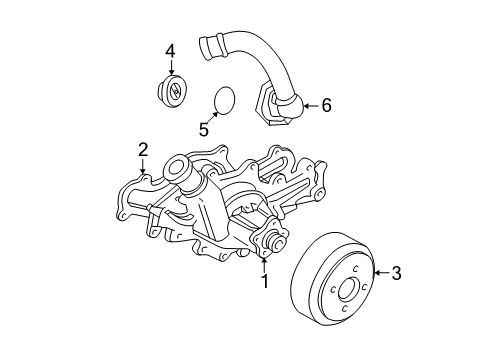 1998 Ford Ranger Water Pump Thermostat Housing Diagram for F5TZ-8594-AA