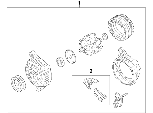 2012 Nissan Juke Alternator Alternator Compatible Diagram for 23100-1KM1A