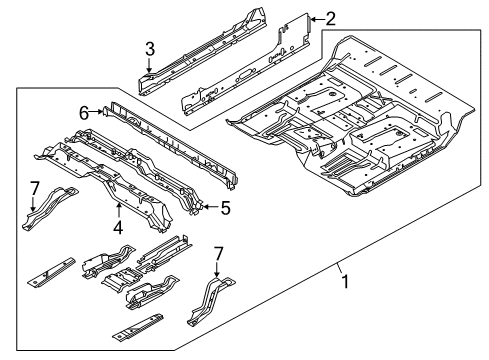 2011 Ford F-150 Floor Inner Rocker Diagram for 9L3Z-1510117-A