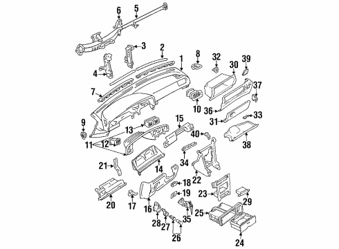1992 Toyota Cressida Instrument Panel Cylinder & Key Set, Glove Compartment Lock Diagram for 69056-22100-03