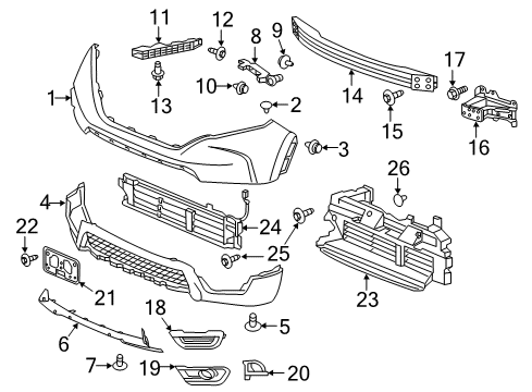 2018 Honda CR-V Front Bumper Grille Assy., Air Shutter (Lower) Diagram for 71350-TLA-A01