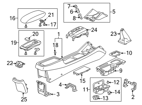 2002 Honda Accord Center Console Garnish, Console Panel *YR164L* (MEDIUM TAUPE) Diagram for 83403-S84-A01ZC