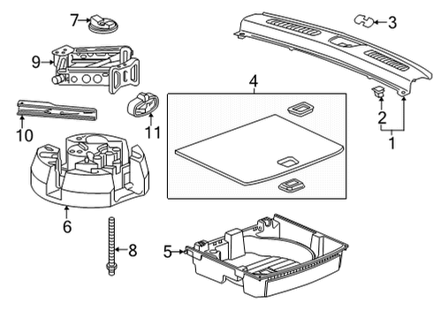 2021 Buick Envision Interior Trim - Rear Body Spare Tire Retainer Diagram for 11549319