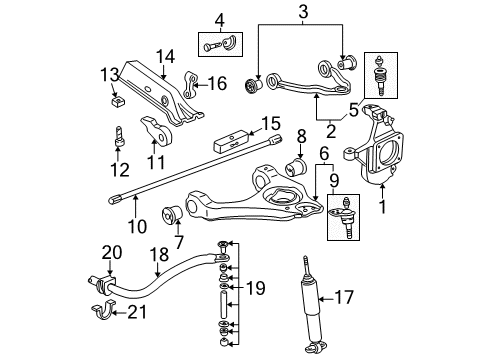 2007 Chevrolet Silverado 1500 Suspension Components, Stabilizer Bar & Components Bushing, Front Lower Control Arm Diagram for 15153952