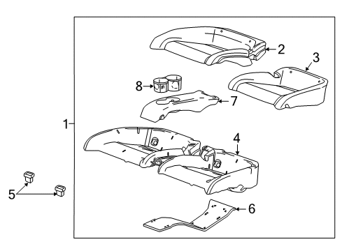 2018 Cadillac ATS Rear Seat Components Seat Cushion Pad Diagram for 23374525