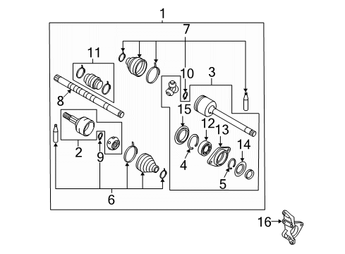 2011 Nissan Murano Drive Axles - Front Retainer-Bearing, Front Drive Shaft Diagram for 39776-1AA0B