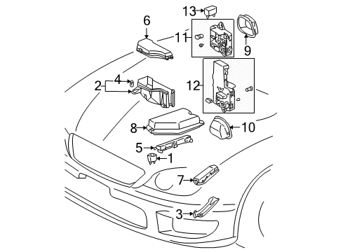 2003 Lexus IS300 Anti-Lock Brakes Cover, Relay Block, Lower, NO.2 Diagram for 82663-53030