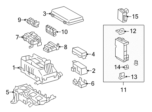 2015 Toyota 4Runner Flashers Block, Engine Room Relay Diagram for 82742-60030