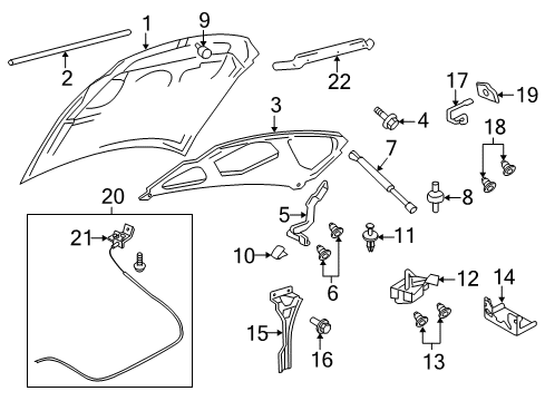 2009 Ford Expedition Hood & Components Front Seal Diagram for 7L7Z-16A238-A