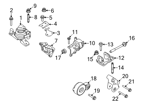 Diagram for 2010 Lincoln MKS Engine & Trans Mounting 
