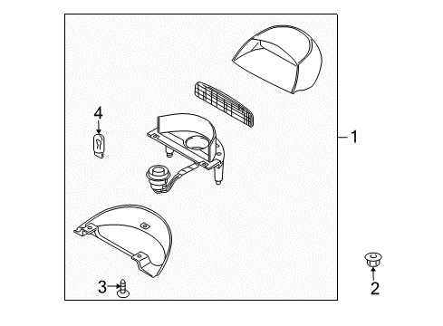 2003 Kia Optima Bulbs Lamp Assembly-High Mounted Stop Interior Diagram for 927503C1509PDS