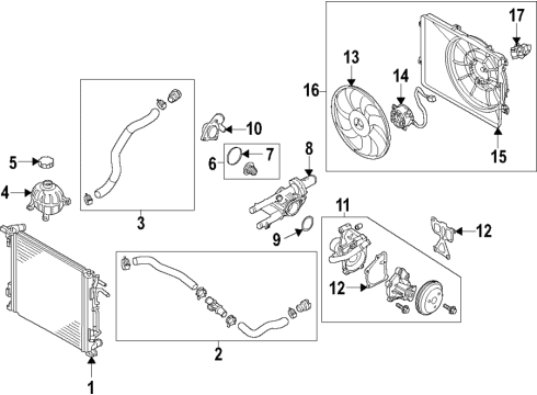 2021 Kia Sportage Cooling System, Radiator, Water Pump, Cooling Fan SHROUD-Radiator Diagram for 25350D3100