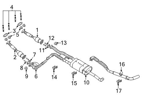 2019 Nissan Titan Exhaust Components Exhaust Tube Front Diagram for 20010-EZ30A