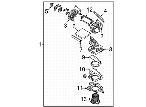 2020 Hyundai Sonata Blower Motor & Fan Blower Unit Diagram for 97100-L0000
