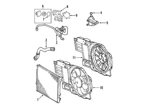 2005 BMW X5 Cooling System, Radiator, Water Pump, Cooling Fan Engine Water Pump Diagram for 11517524551