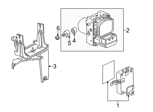 2003 Acura RL ABS Components Modulator Assembly Diagram for 57110-SZ3-J65