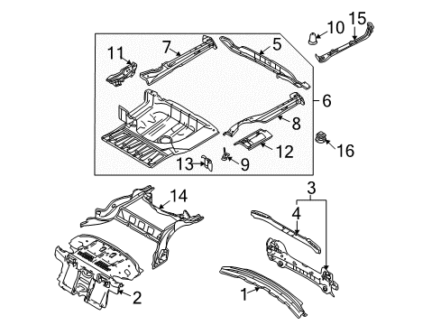 2002 BMW 525i Rear Body Right Side Member Diagram for 41118209464