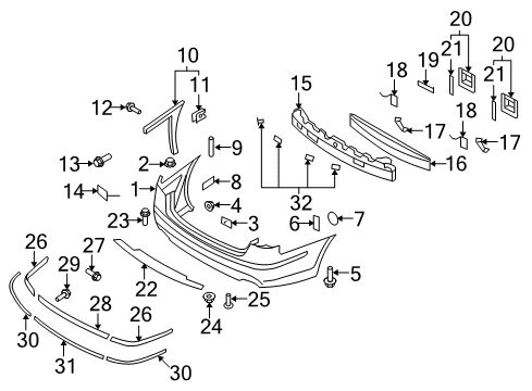 2009 Hyundai Genesis Parking Aid Unit Assembly-Back & Blind Diagram for 95770-3M100