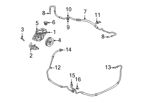 1999 Cadillac Seville P/S Pump & Hoses, Steering Gear & Linkage Power Steering Pump Diagram for 19369074