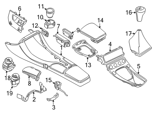 2000 BMW Z8 Front Console Drink Holder Diagram for 51167025455