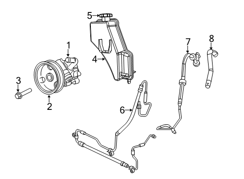2011 Jeep Grand Cherokee P/S Pump & Hoses, Steering Gear & Linkage Power Steering Pump Diagram for 68068640AB